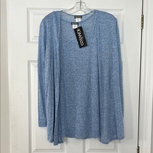 Women's Heather Blue Open Front Cardigan